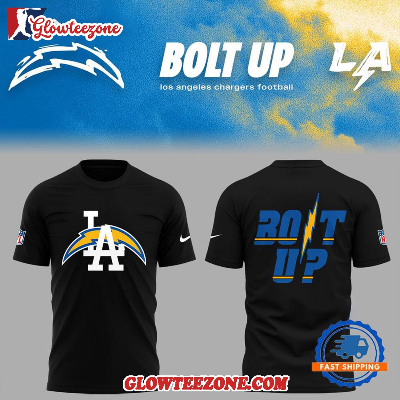 Los Angeles Chargers Bolt Up Shirt 2025 Hoodie 2 1