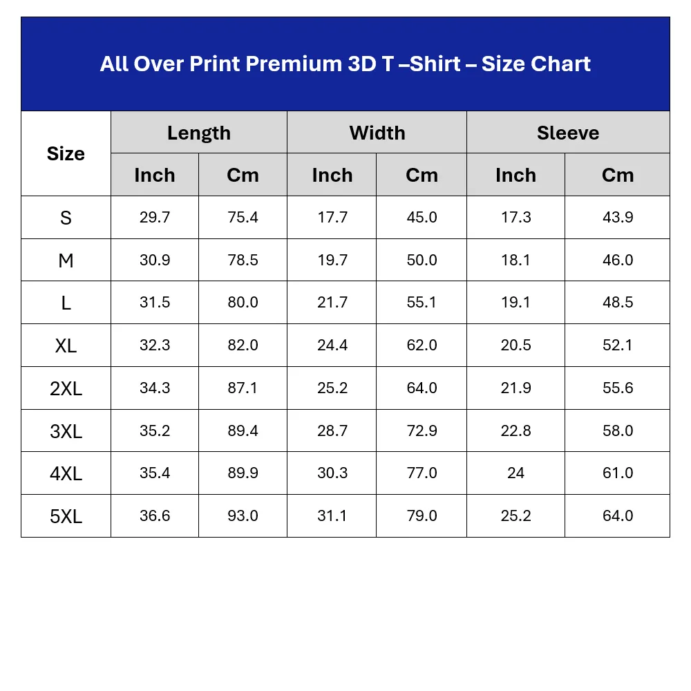 All Over Print Premium 3D T Shirt