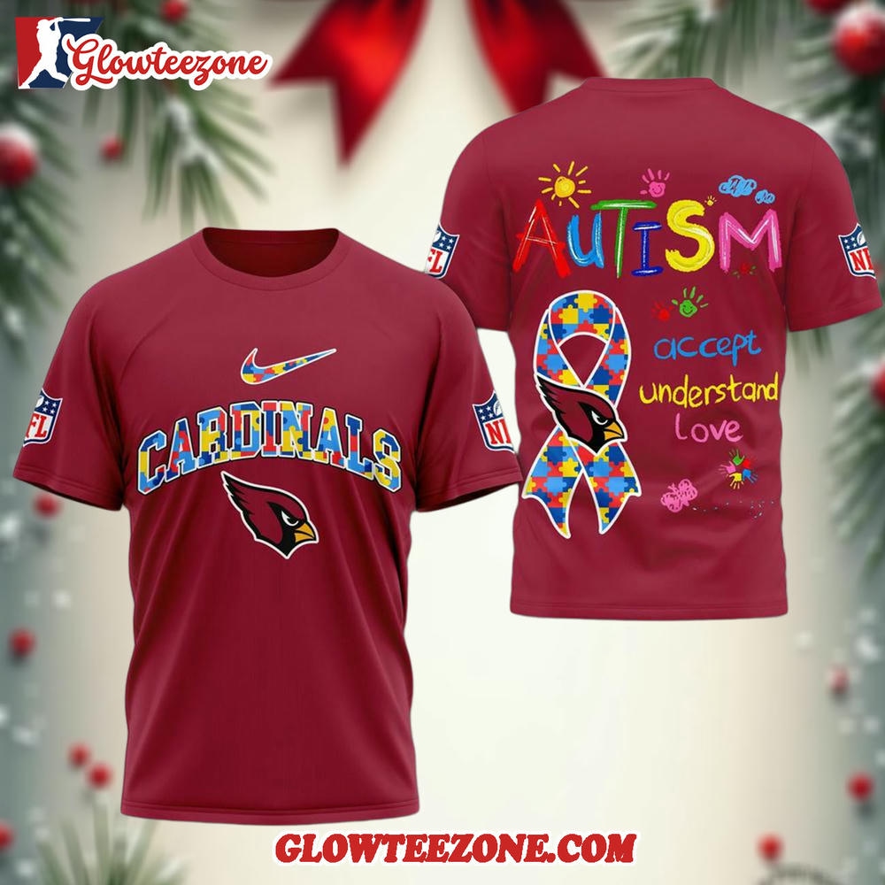 Arizona Cardinals Autism Awareness 3d Shirt 1