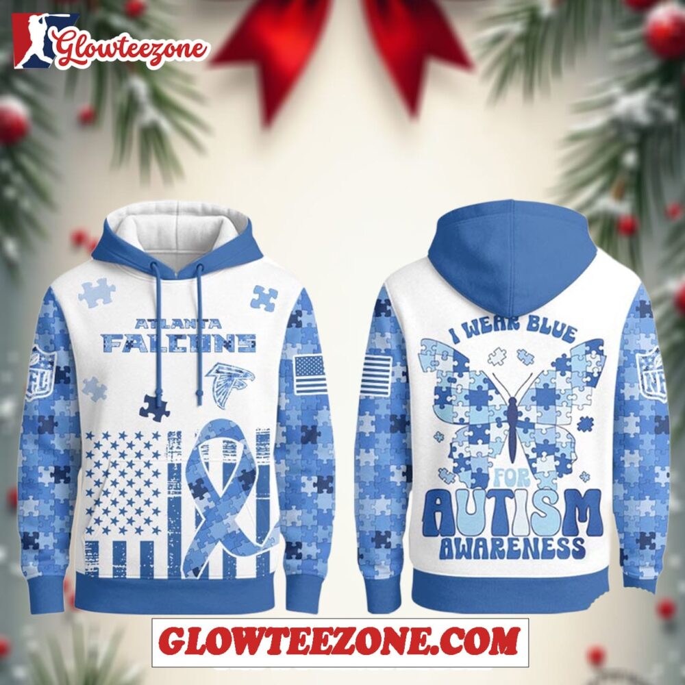 Atlanta Falcons Nfl Autism Awareness 2025 Blue All Over Print Hoodie 1