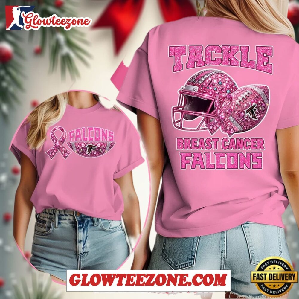 Atlanta Falcons Nfl Glitter Tackle Breast Cancer 2025 Womens Shirt 1
