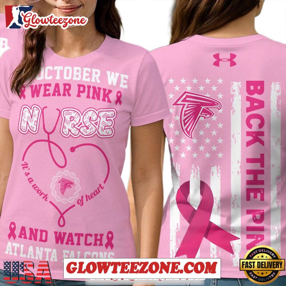 Atlanta Falcons Nfl Nurse X Pink Out Breast Cancer 2025 All Over Print Shirt 1