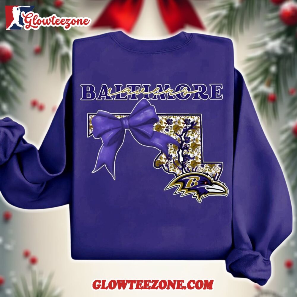 Baltimore Ravens 2025 Nfl Cozy State Bow Sweatshirt 1