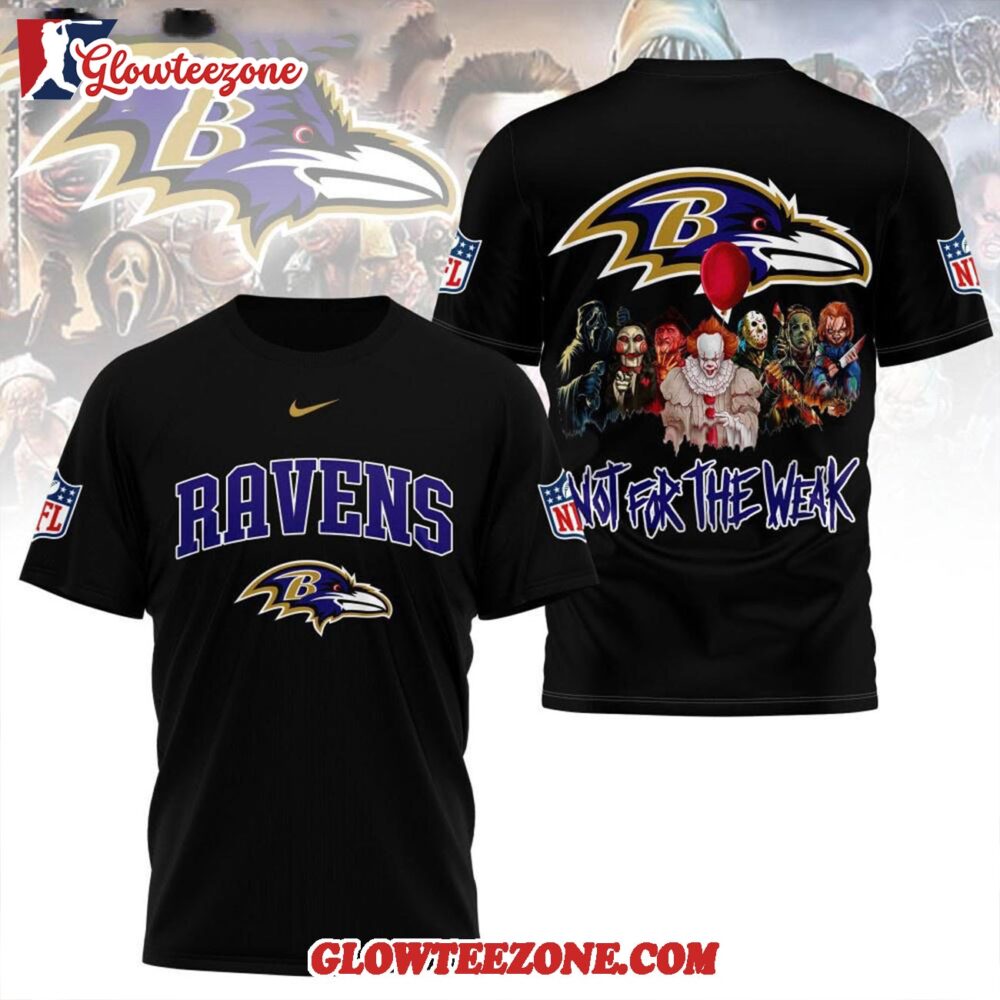 Baltimore Ravens 2025 Nfl Not For The Weak Halloween All Over Print Shirt 1