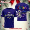 Baltimore Ravens Autism Awareness 3d Shirt 1