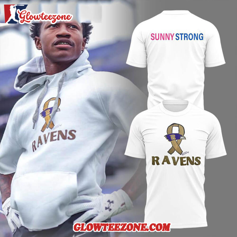 Baltimore Ravens Battling Cancer Limited Edition White T Shirt 1