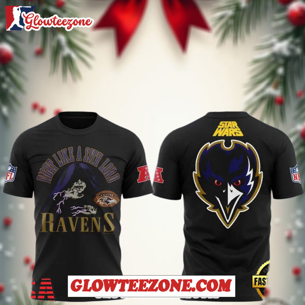 Baltimore Ravens Black 2025 Star Wars Unisex 3d Shirt 1