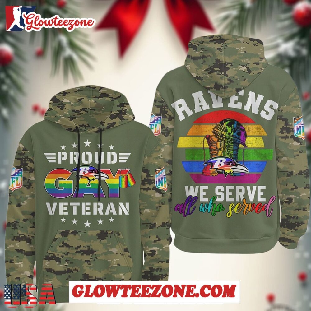 Baltimore Ravens Nfl Gay Veteran 2025 Unisex 3d Hoodie 1