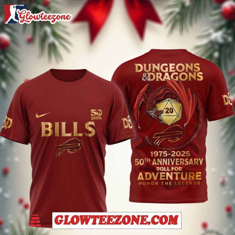Buffalo Bills Nfl Dungeons And Dragons 50th Anniversary 2025 3d Shirt 1