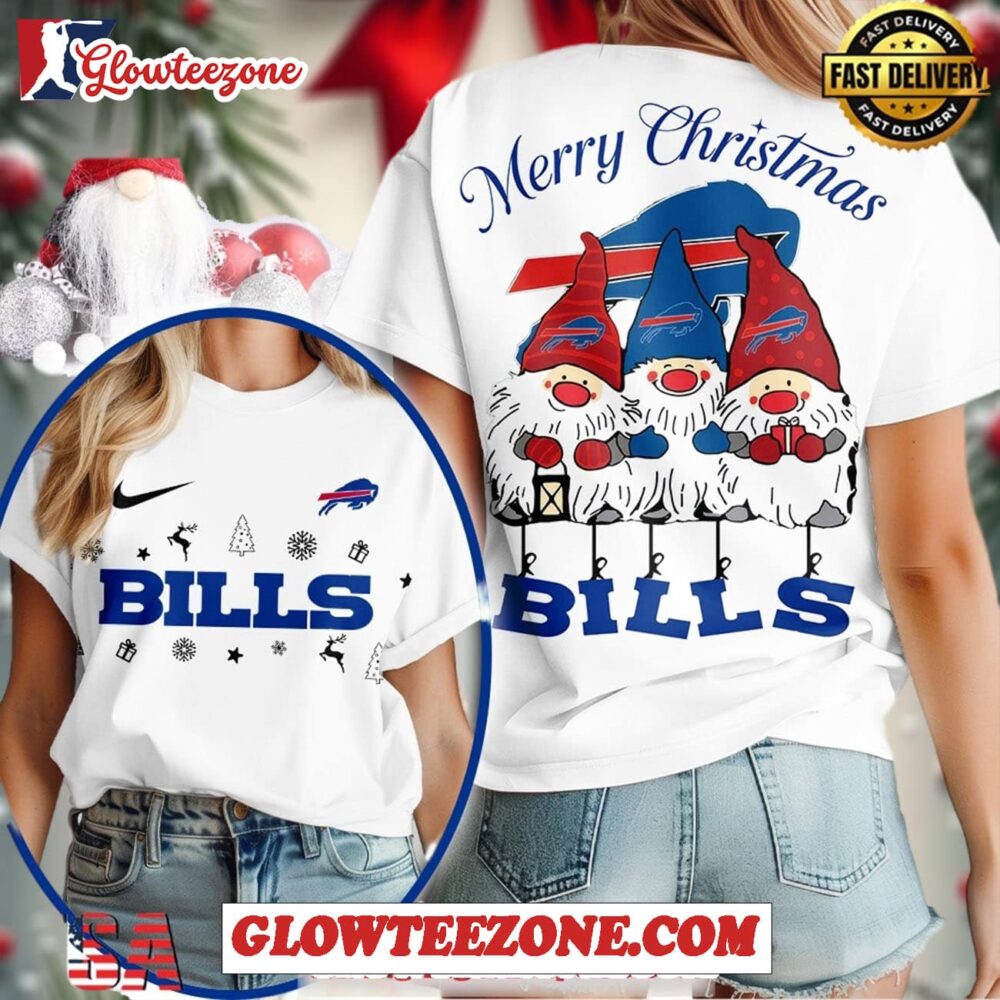 Buffalo Bills Nfl Gnome Merry Christmas Womens 3d Shirt 1