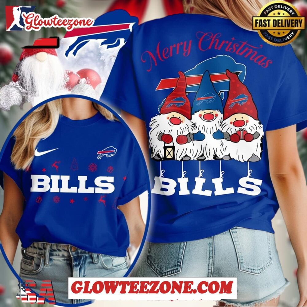 Buffalo Bills Nfl Gnome Merry Christmas Womens 3d T Shirt 1
