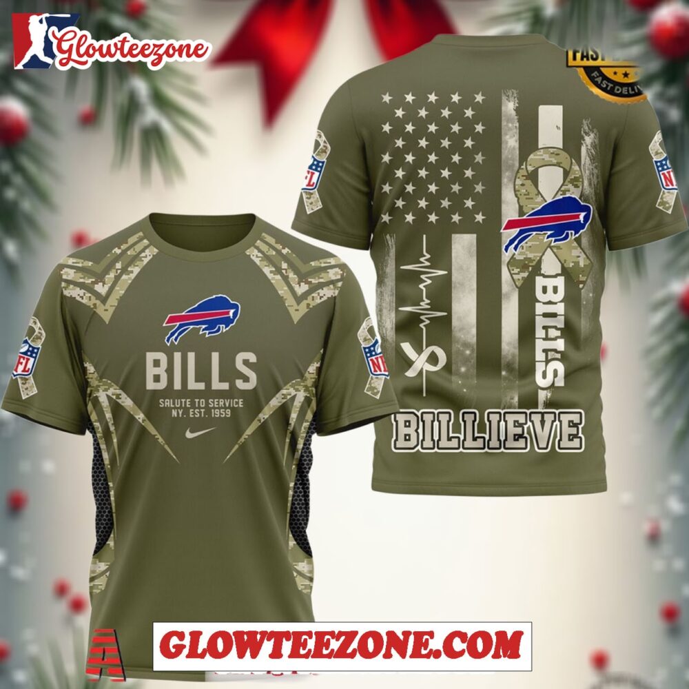 Buffalo Bills Nfl Salute To Service 2025 Special Camo 3d Shirt 1