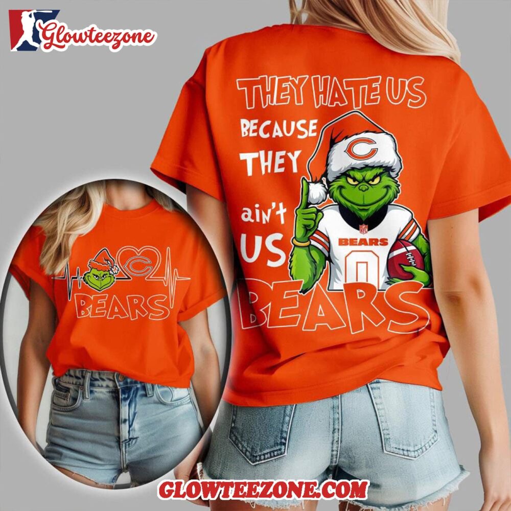 Chicago Bears 2025 Nfl Christmas Grinch They Hate Us All Over Print Shirt trungten xlogn 1