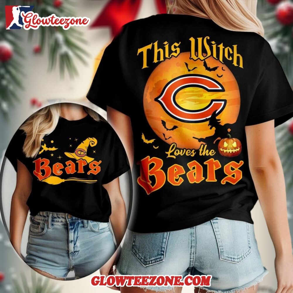 Chicago Bears 2025 Nfl Halloween Witch Unisex 3d Shirt 1