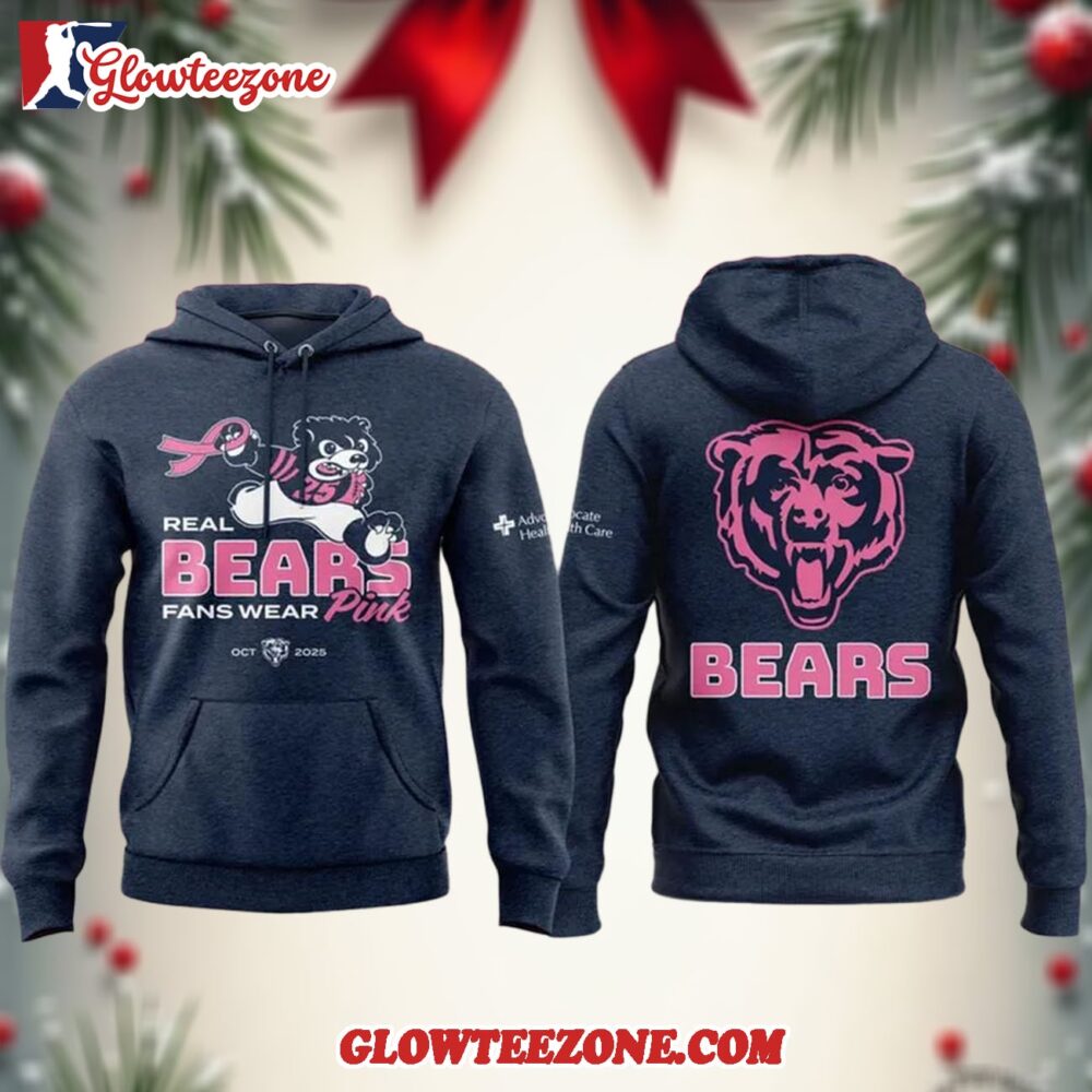 Chicago Bears New 2025 Real Bears Fans Wear Pink Hoodie 1