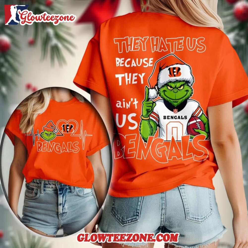 Cincinnati Bengals 2025 Nfl Christmas Grinch They Hate Us All Over Print Shirt 1