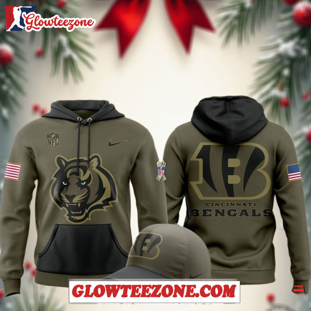 Cincinnati Bengals 2025 Salute To Service Limited Edition Camo All Over Print Hoodie Shirt 1