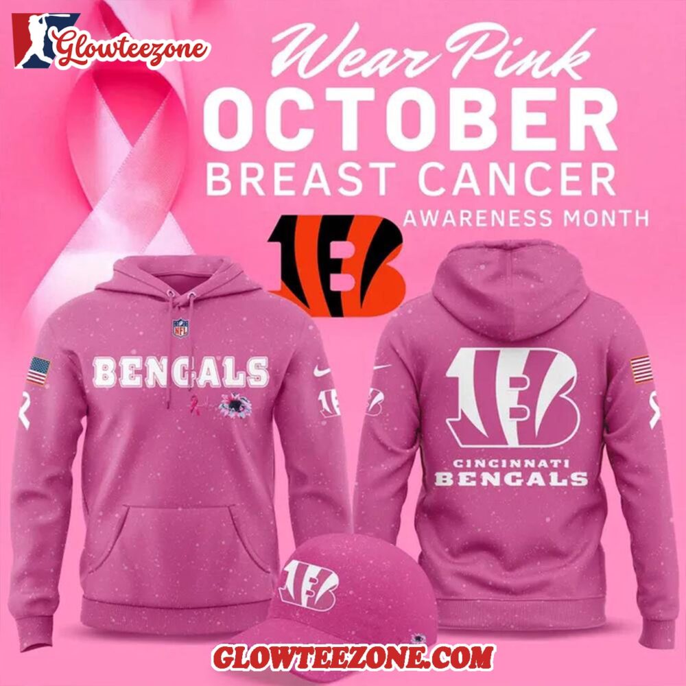 Cincinnati Bengals Breast Cancer Awareness Pink 2025 Nfl New Design Hoodie 1