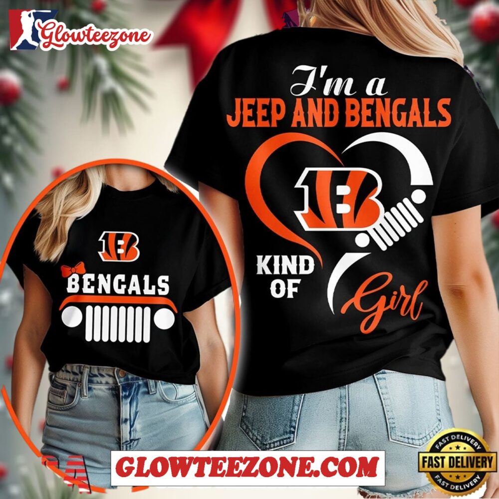 Cincinnati Bengals Jeep Girl Womens Black Shirt 1
