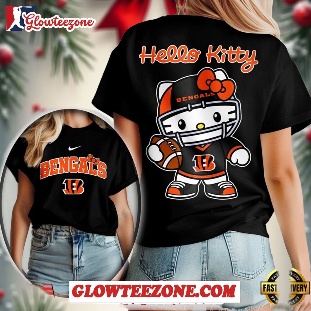 Cincinnati Bengals Nfl Hello Kitty Womens 3d T Shirt 1