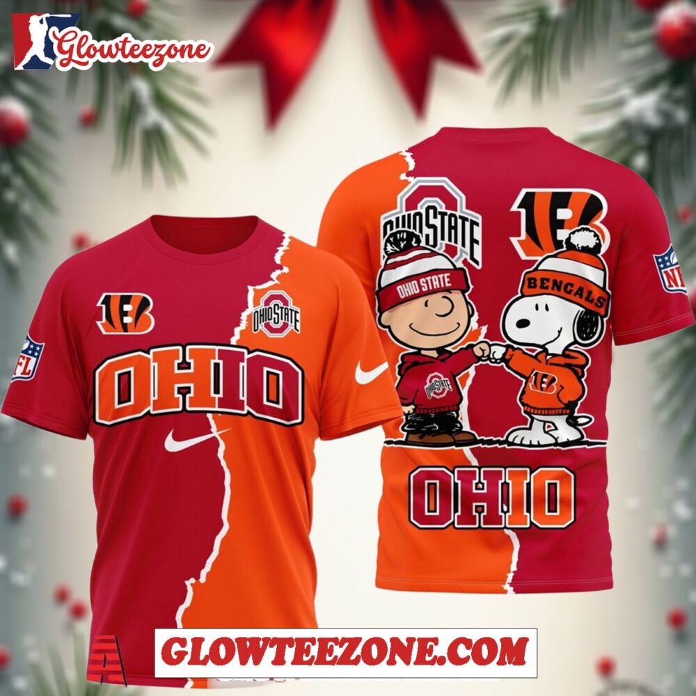 Cincinnati Bengals Nfl X Ohio State Buckeyes Ncaa Fusion Christmas 3d Shirt 1