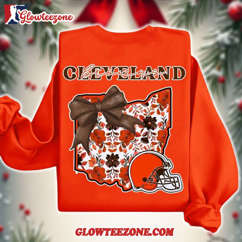 Cleveland Browns 2025 Nfl Cozy State Bow Sweatshirt 1