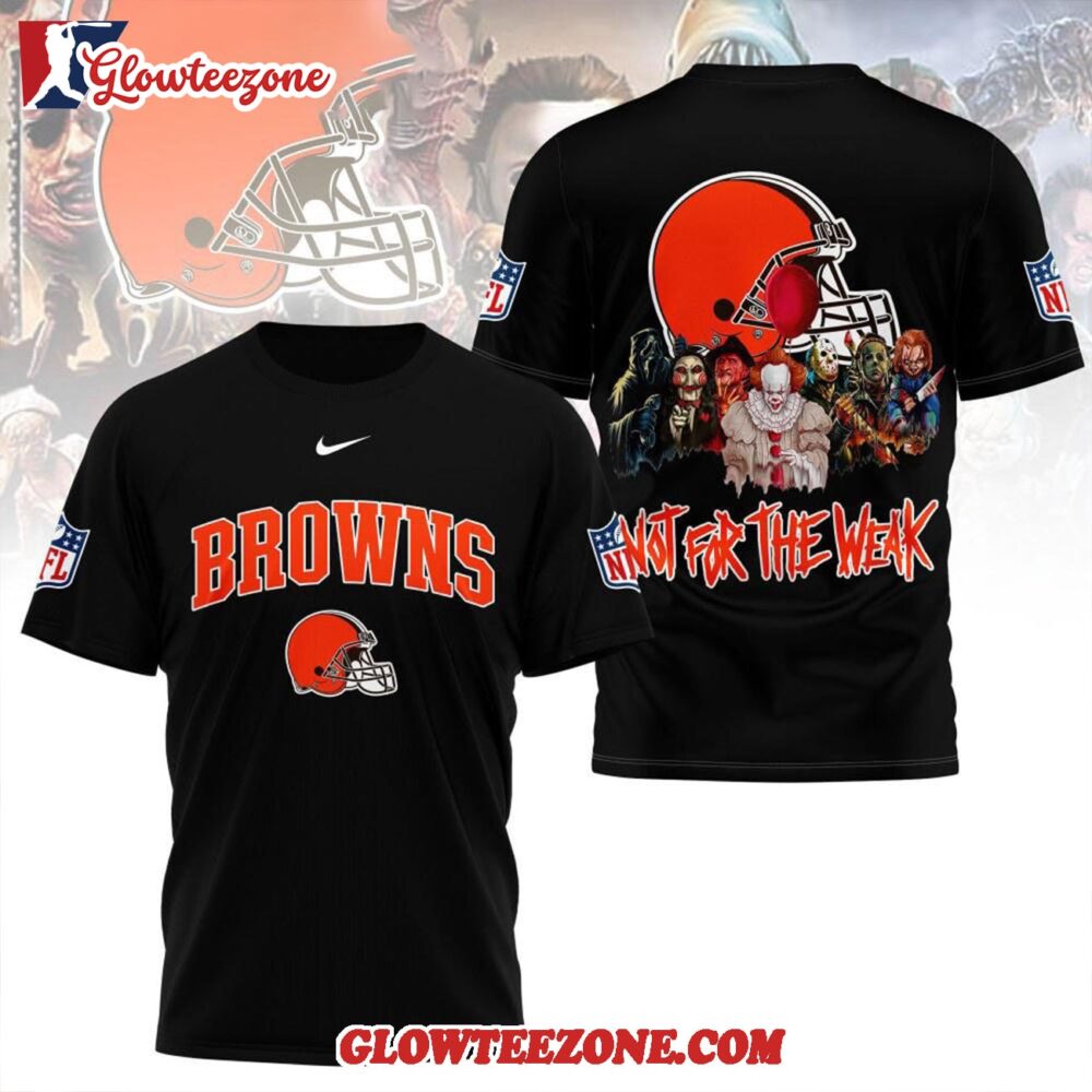 Cleveland Browns 2025 Nfl Not For The Weak Halloween All Over Print Shirt 1