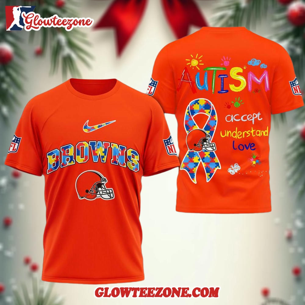 Cleveland Browns Autism Awareness 3d Shirt 1