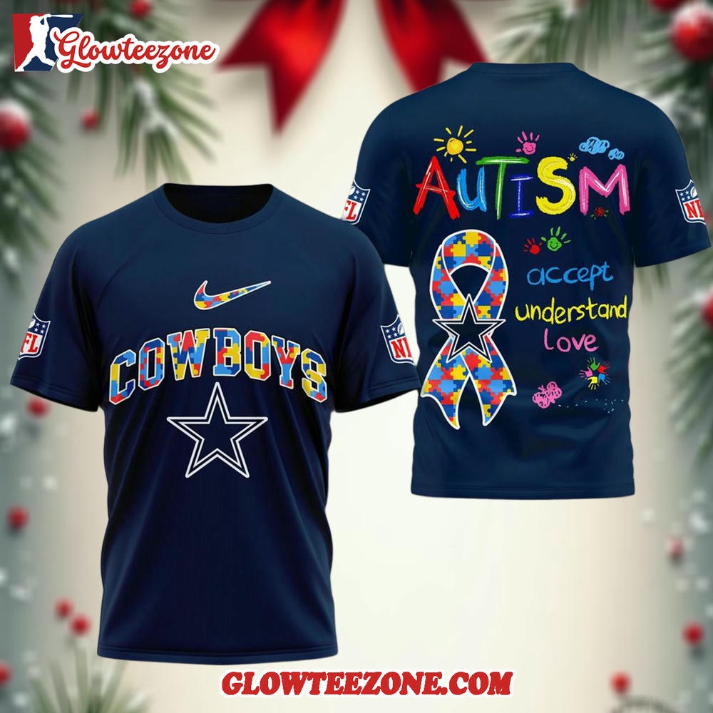 Dallas Cowboys Autism Awareness 3d Shirt 1