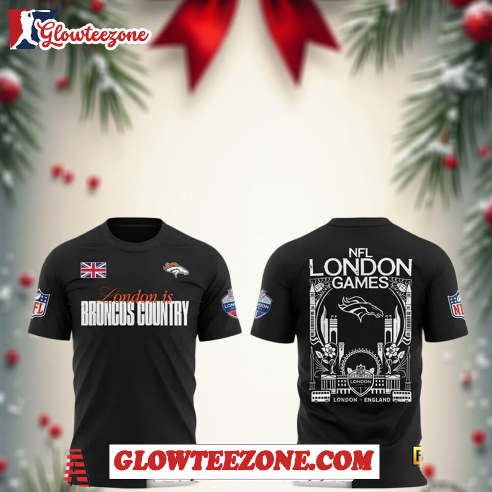 Denver Broncos Nfl London Game 2025 Limited Black Unisex T Shirt 1