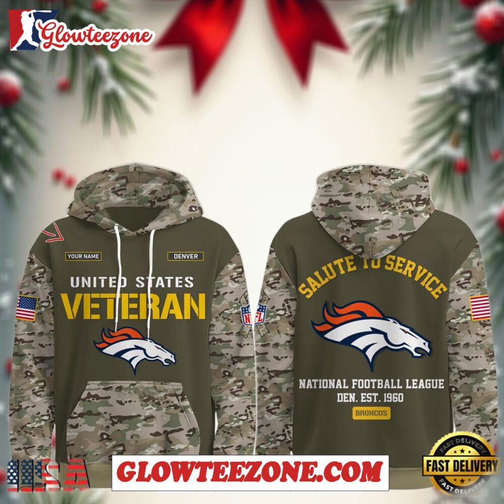 Denver Broncos Nfl Veteran Birthday 2025 Custom Name Unisex Hoodie 1