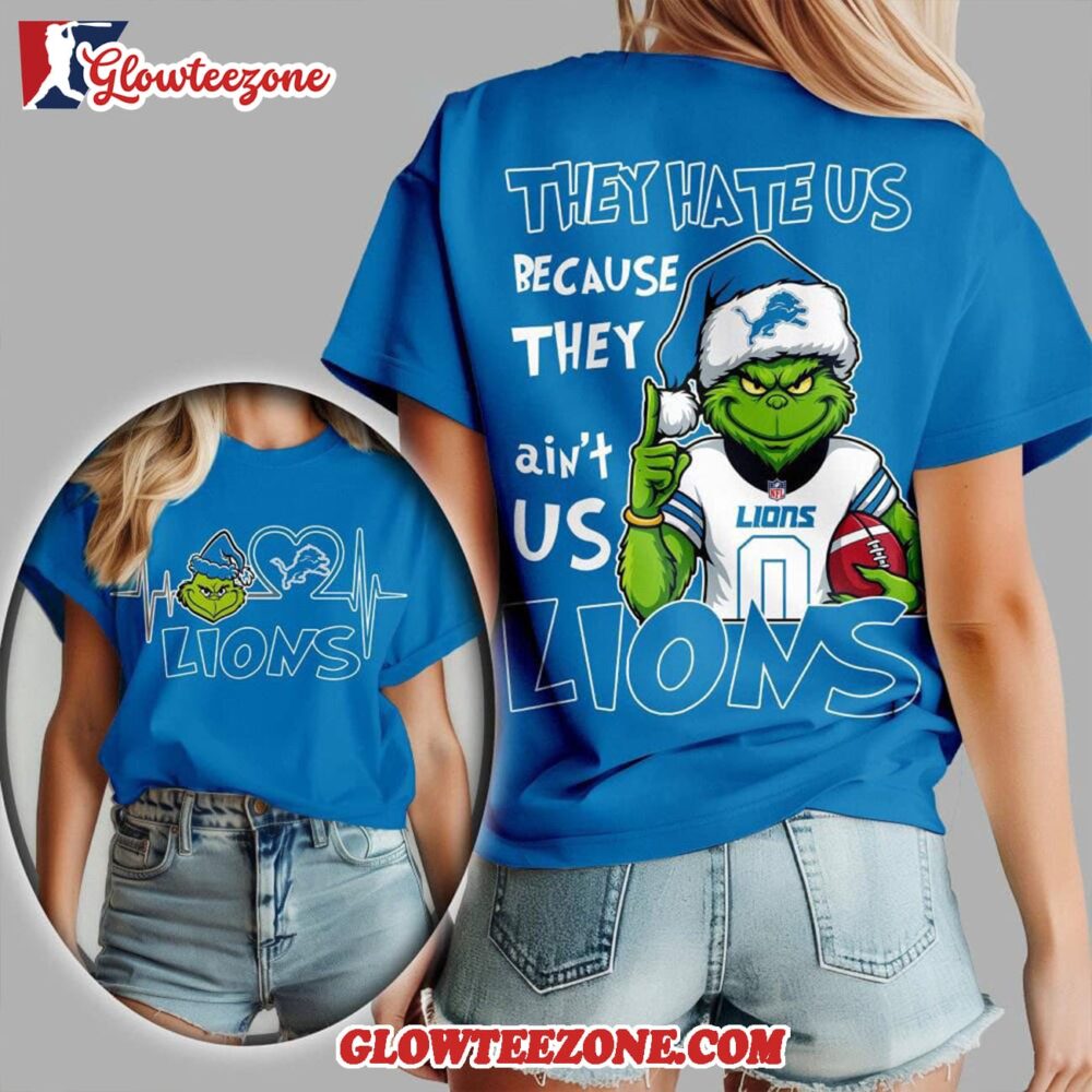 Detroit Lions 2025 Nfl Christmas Grinch They Hate Us All Over Print Shirt 1