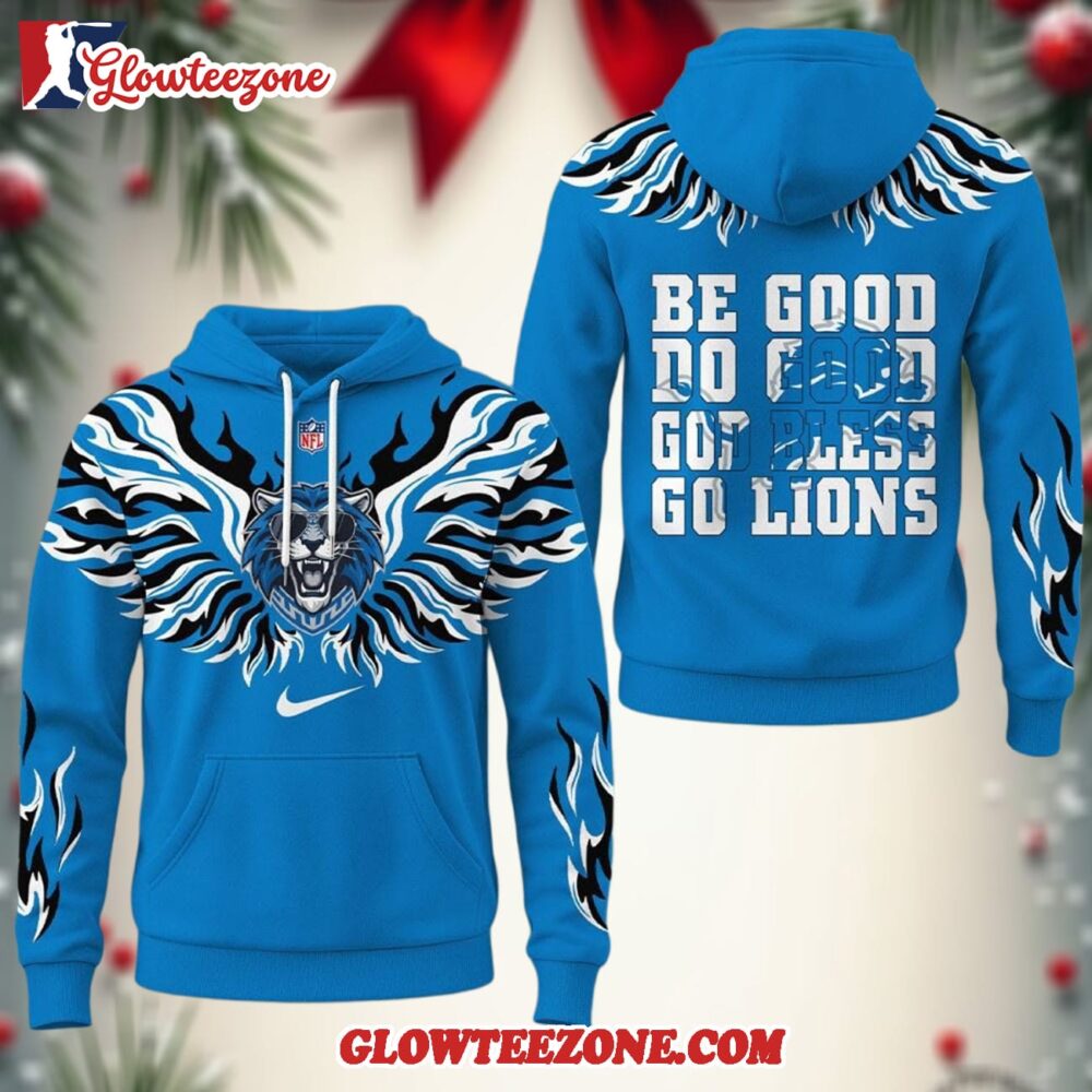 Detroit Lions 2025 Nfl Fire Wings All Over Print Hoodie Shirt 1