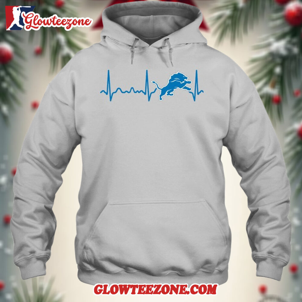 Detroit Lions Heartbeat Hoodie Unisex Football T shirt Hoodie 1
