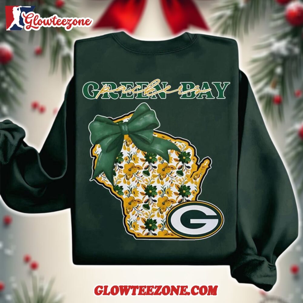 Green Bay Packers 2025 Nfl Cozy State Bow Sweatshirt 1