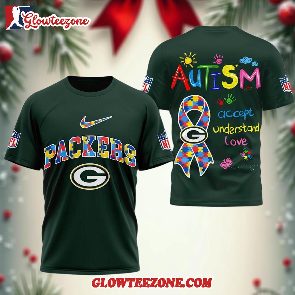 Green Bay Packers Autism Awareness 3d Shirt 1