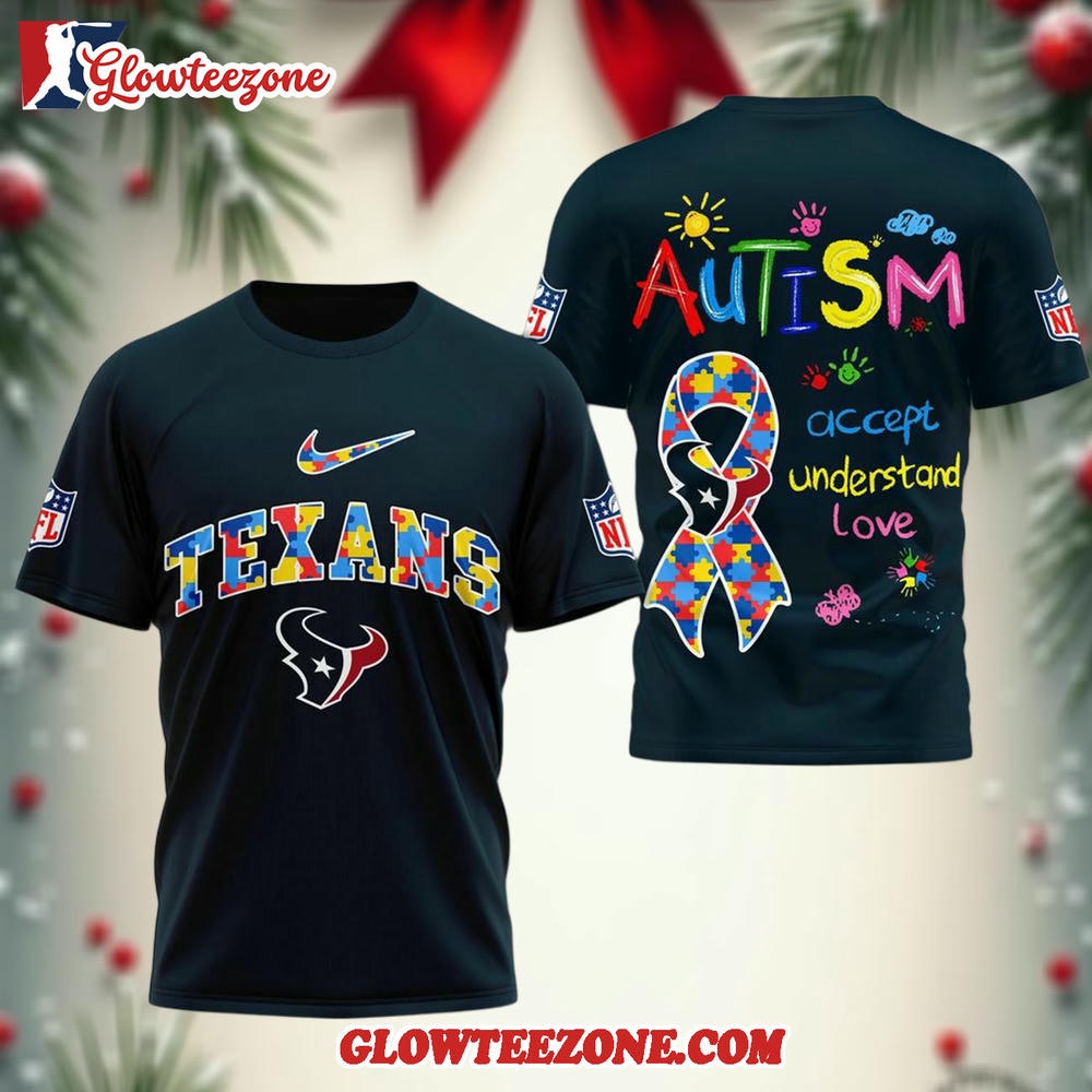 Houston Texans Autism Awareness 3d Shirt 1