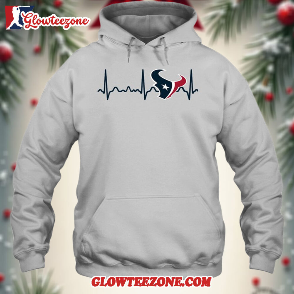 Houston Texans Heartbeat Hoodie Unisex Football T shirt Hoodie 1