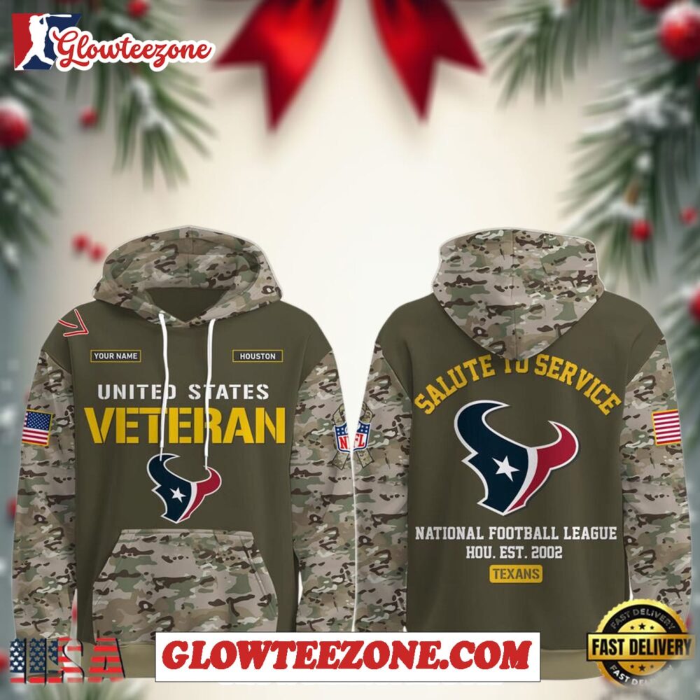 Houston Texans Nfl Veteran Birthday 2025 Custom Name Unisex Hoodie 1