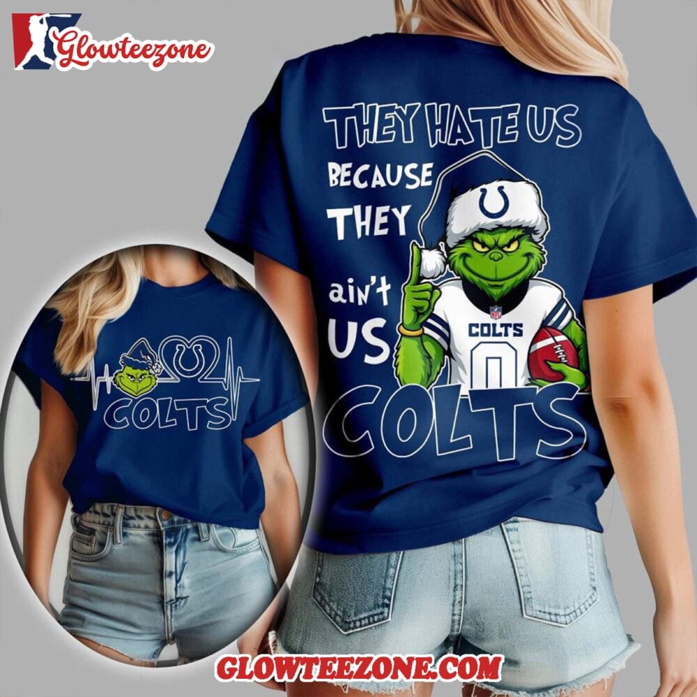 Indianapolis Colts 2025 Nfl Christmas Grinch They Hate Us All Over Print Shirt 1