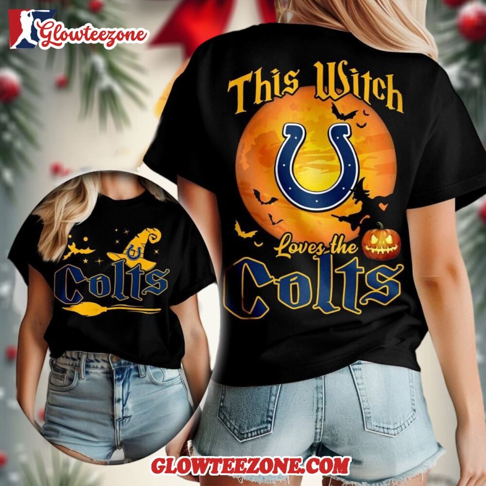 Indianapolis Colts 2025 Nfl Halloween Witch Unisex 3d Shirt 1