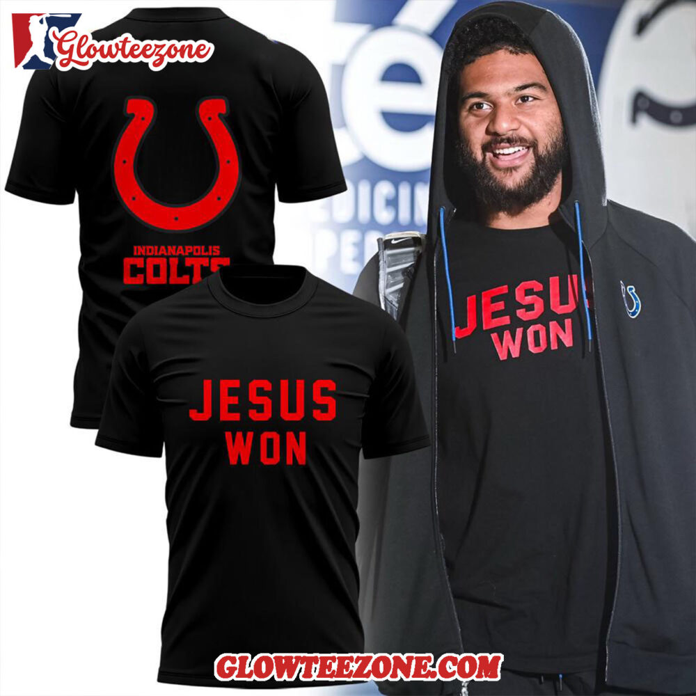 Indianapolis Colts 2025 Nfl Jesus Won John6 33 Black T Shirt 1