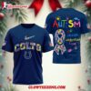 Indianapolis Colts Autism Awareness 3d Shirt 1