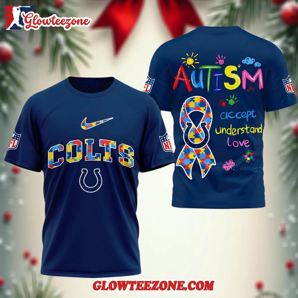 Indianapolis Colts Autism Awareness 3d Shirt 1