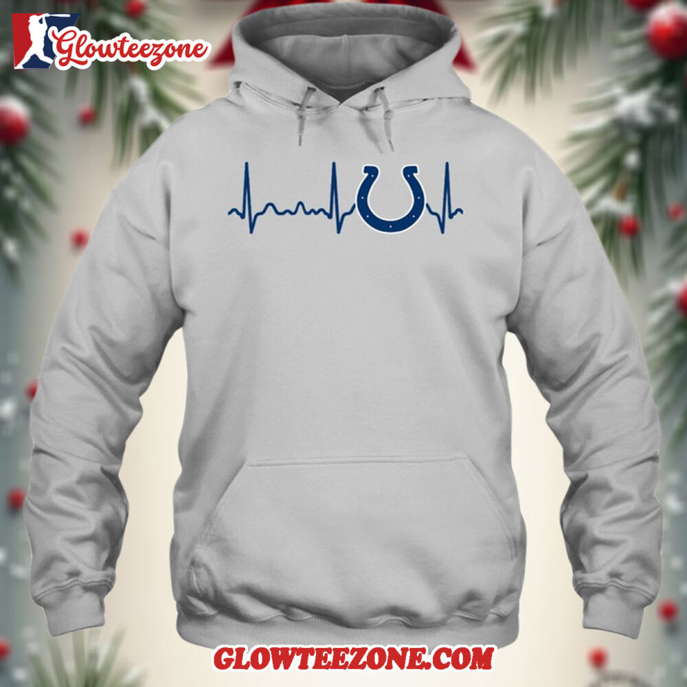 Indianapolis Colts Heartbeat Hoodie Unisex Football T shirt Hoodie 1