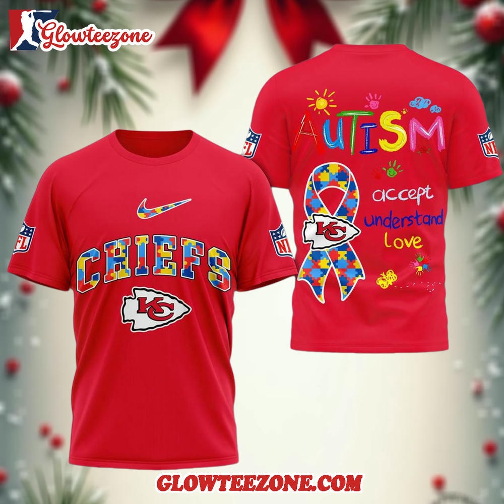 Kansas City Chiefs Autism Awareness 3d Shirt 1