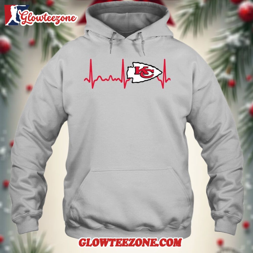 Kansas City Chiefs Heartbeat Hoodie Unisex Football T shirt Hoodie 1