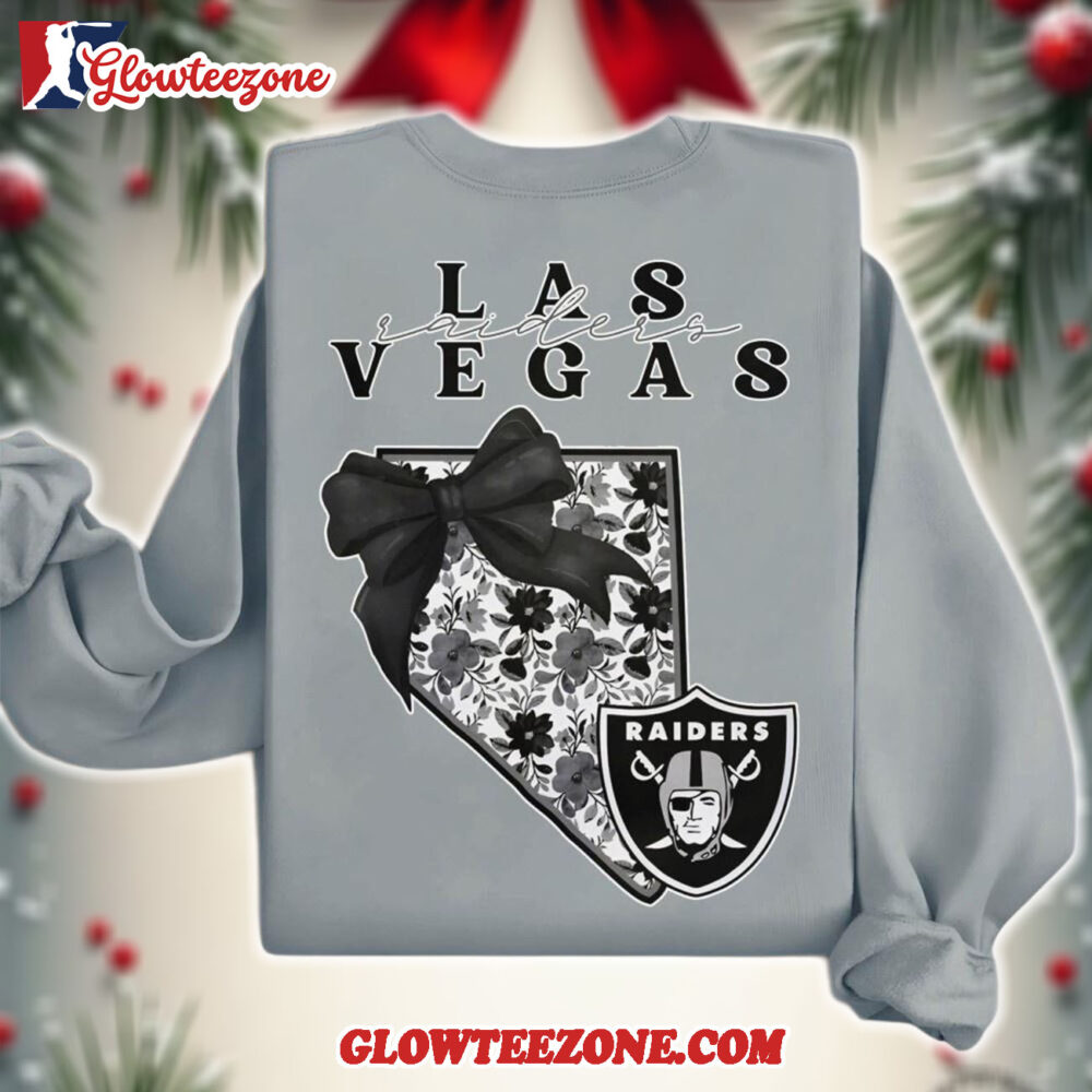 Las Vegas Raiders 2025 Nfl Cozy State Bow Sweatshirt 1