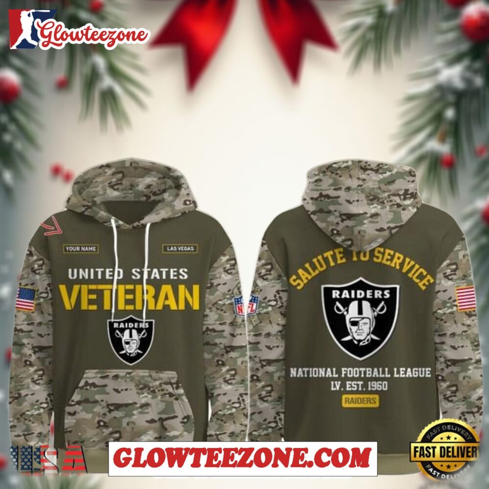 Las Vegas Raiders Nfl Veteran Birthday 2025 Custom Name Unisex Hoodie 1