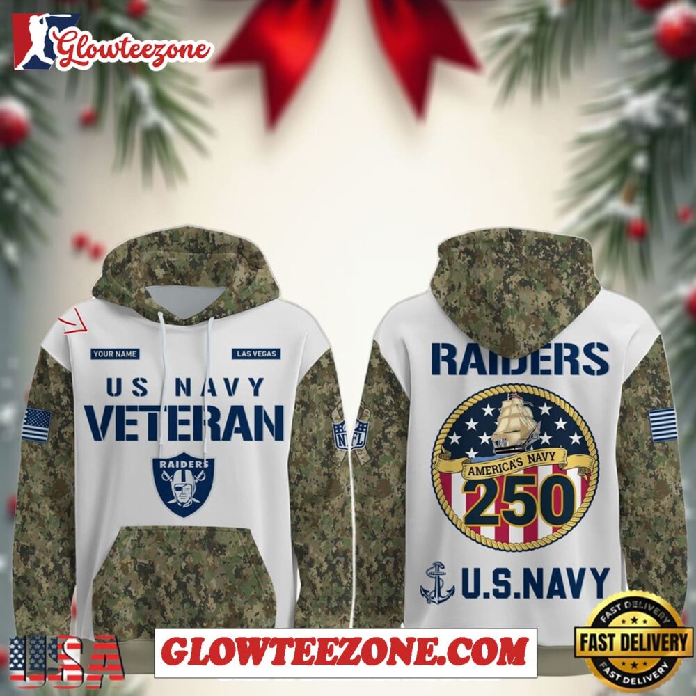 Las Vegas Raiders Nfl X Us Navy Veteran 250th Birthday 2025 Custom Hoodies 1